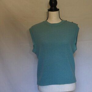 Pendleton sweater vest mint green medium virgin wool decorative buttons